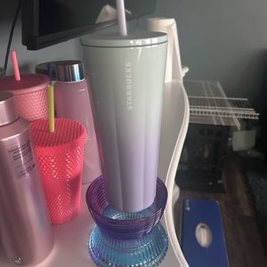 Starbucks blue and purple stainless steel tumbler cup